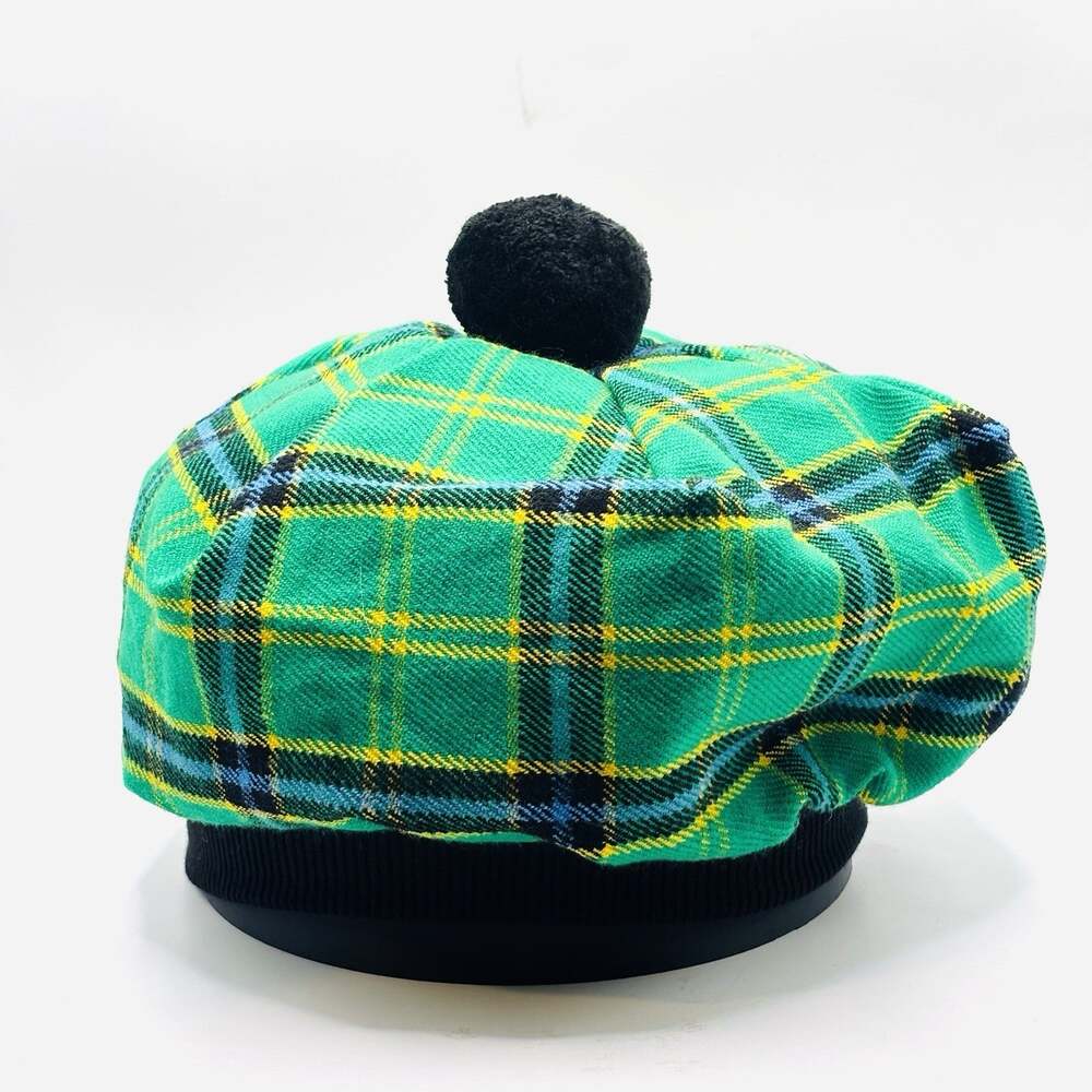 Ancient Scottish Tartan Tam Wool Hat Beret Pom Tam O’Shanter